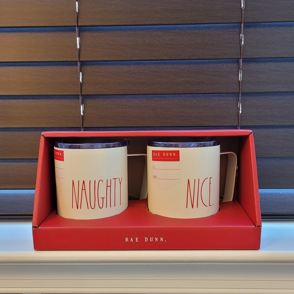 Rae Dunn NAUGHTY & NICE Mug Set